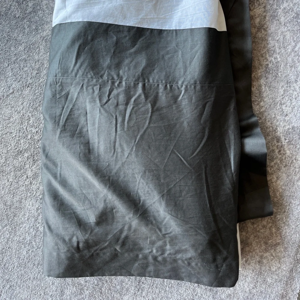 West Elm White and Gray Mattress Cover